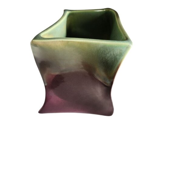 Abstract Shape Vase Green and Purple - Picture 3 of 4